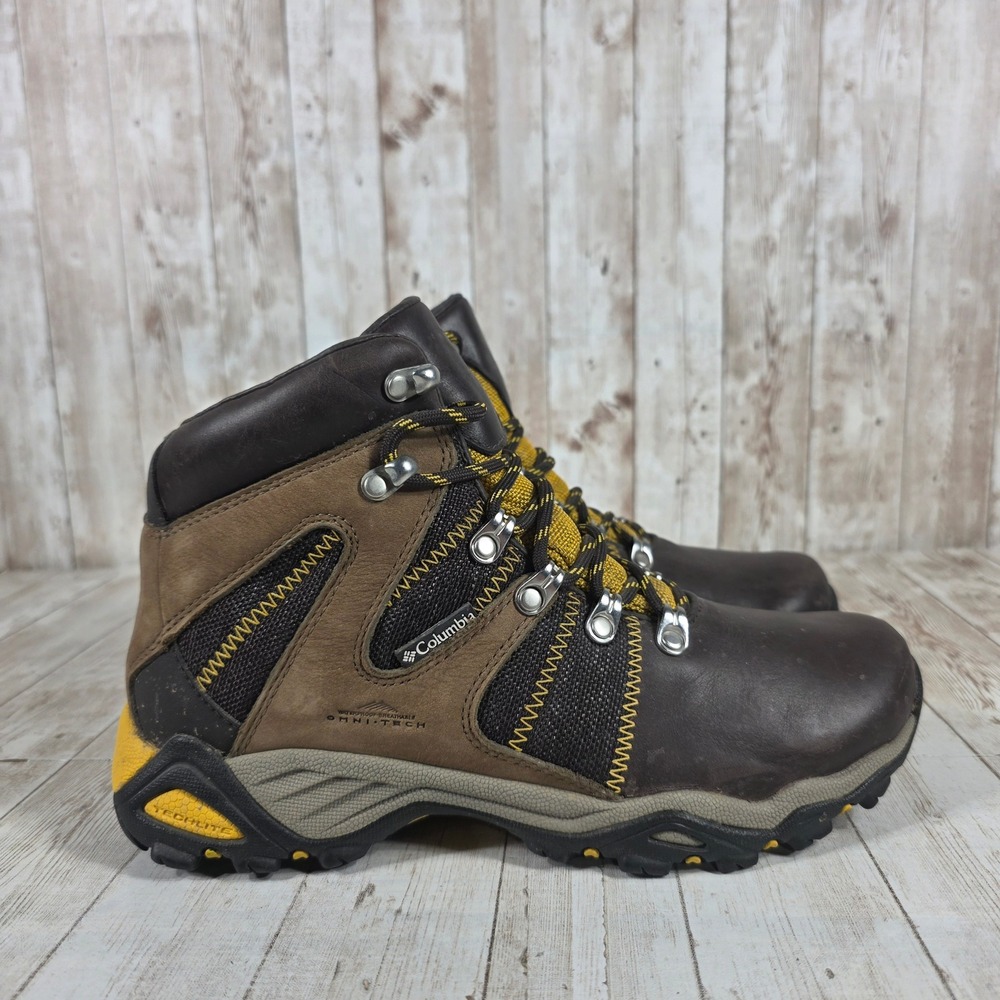 Columbia San Gil Omni-Tech Womens Brown Yellow Hiking Boots BL3573-234 Mens 8